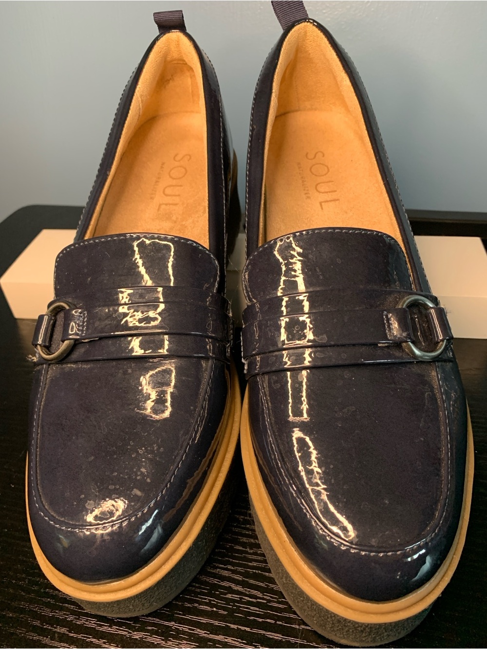 Naturalizer Navy Patent Platform Loafers